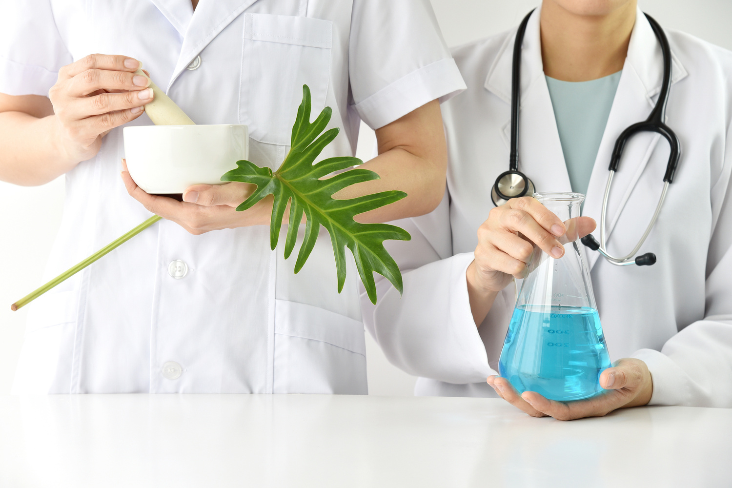 Modern and traditional medical, Alternative organic herbal drug and chemical medicine, Integrating various treatment healthcare.
